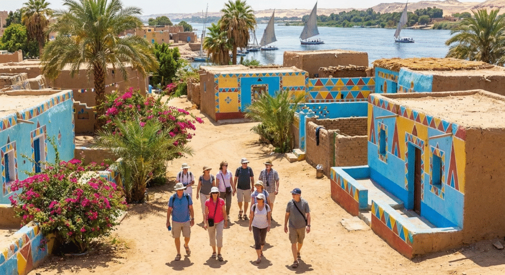 Private Nubian Village Tour Aswan colorful houses