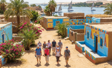 Private Nubian Village Tour Aswan colorful houses