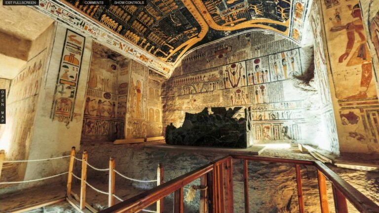 Painted burial chamber of a royal tomb, Valley of the Kings