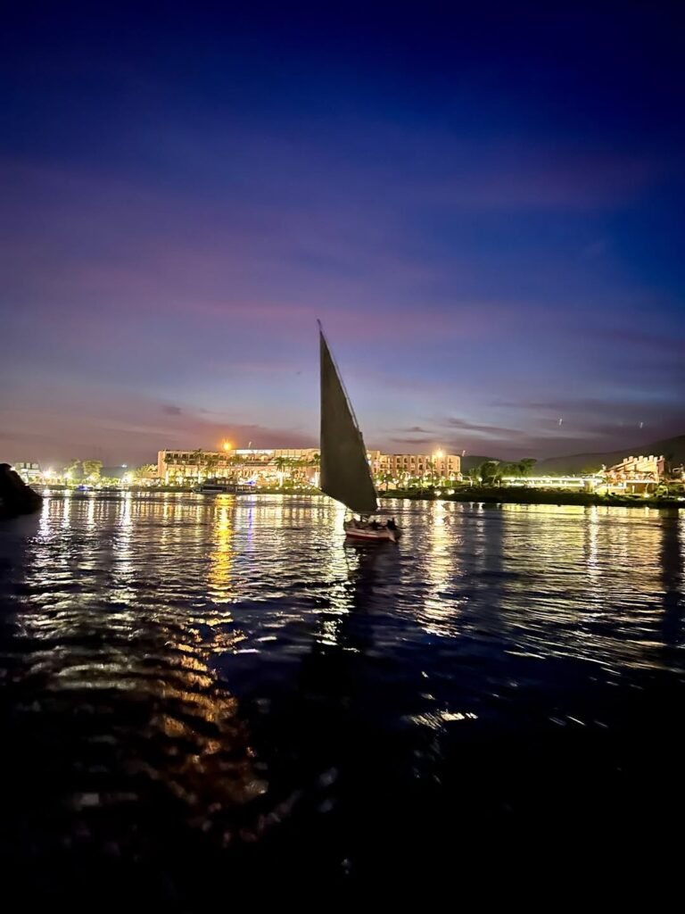 Felucca on the Nile at dusk