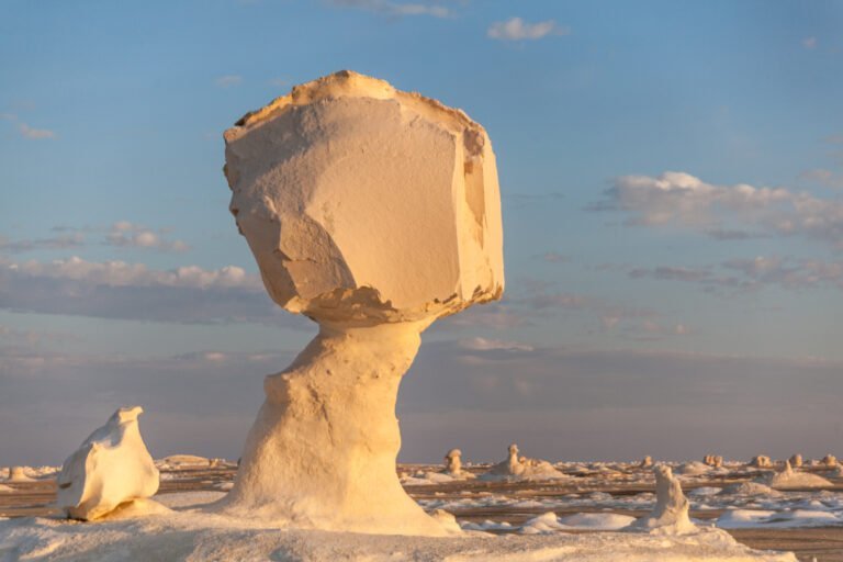Mushroom-shaped chalk rock in the White Desert