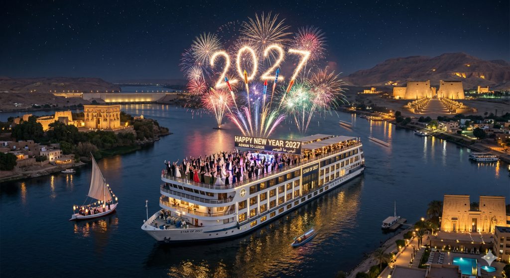 New Year's Eve on board a luxury Nile cruise sailing from Aswan to Luxor