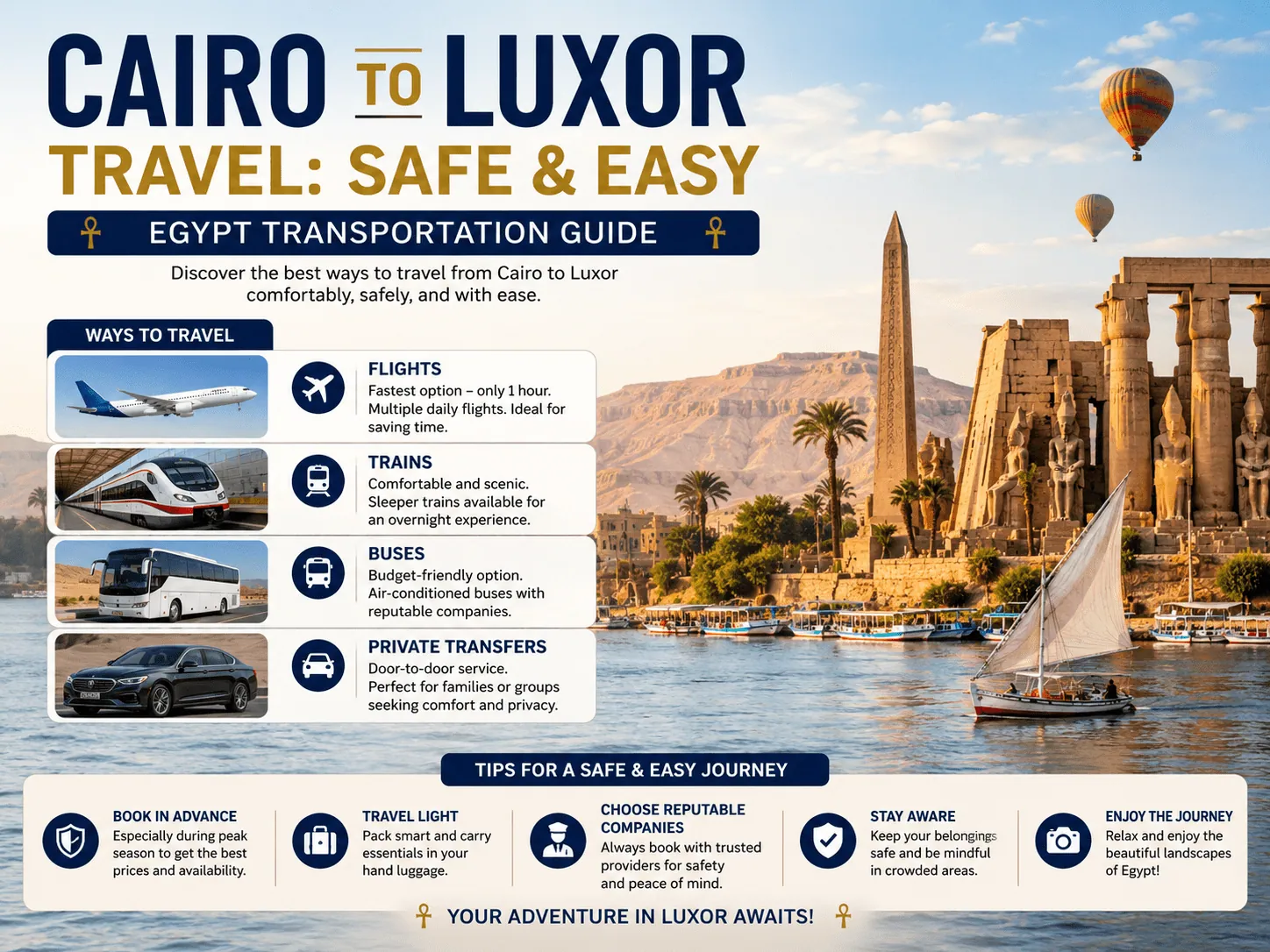 Cairo to Luxor Travel: Safe & Easy Egypt Transportation Guide