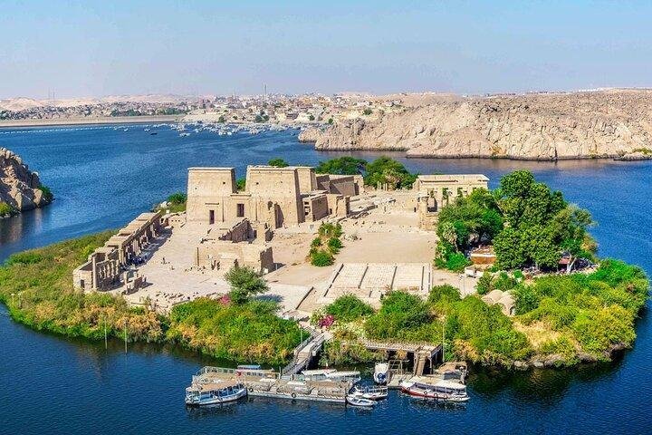 Aerial view of Philae Temple on Agilkia Island