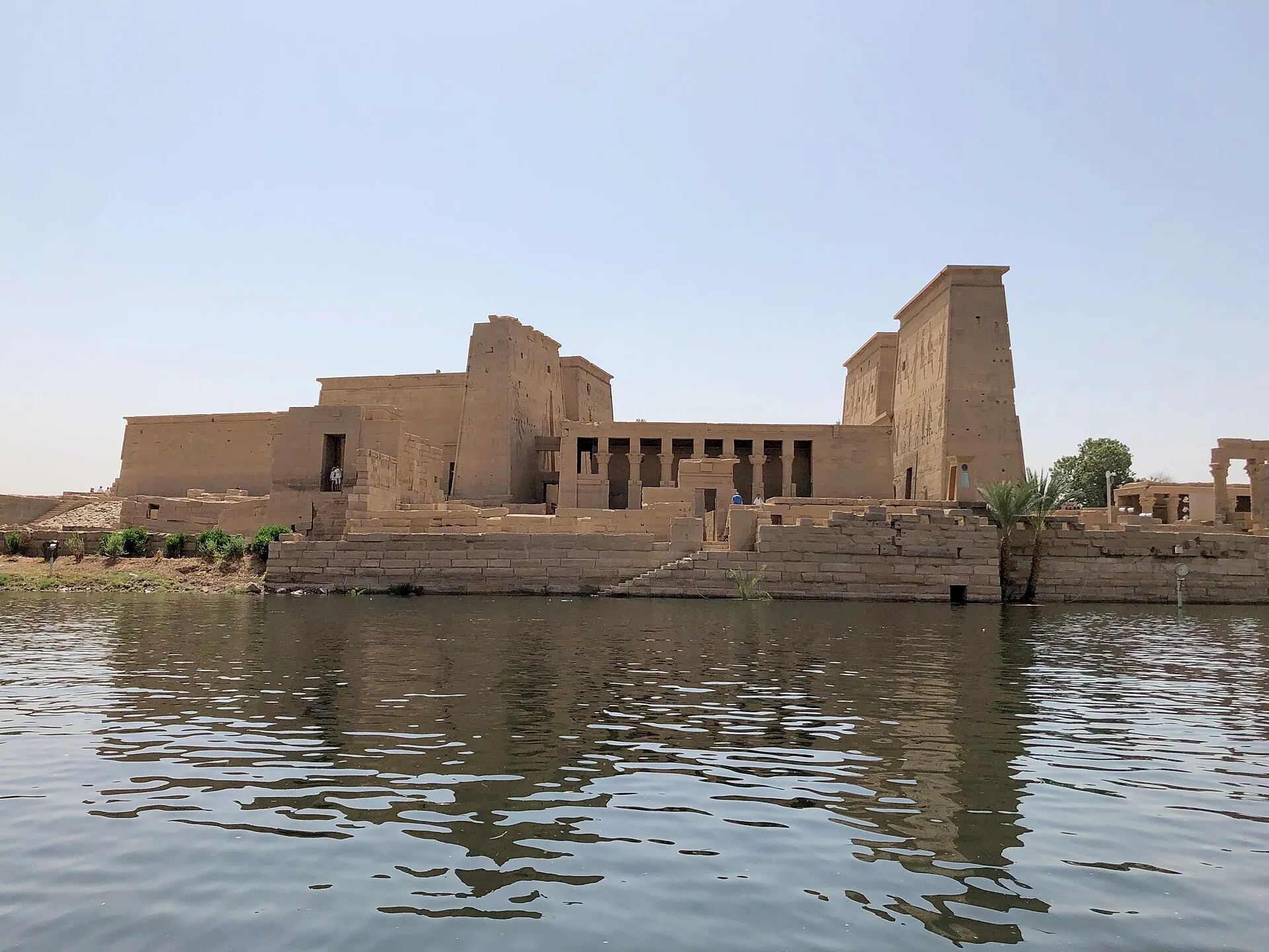 The pylons of Philae Temple across the water, Aswan